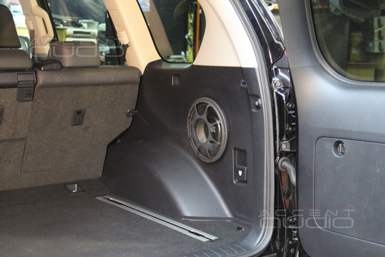 Сабвуфер, встроенный в крыло Toyota Land Cruiser Prado