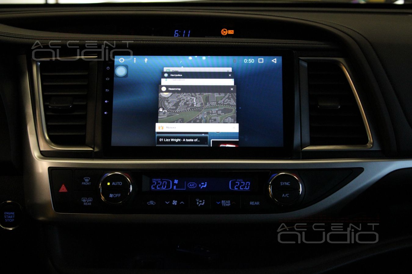 Новая магнитола в Toyota Highlander