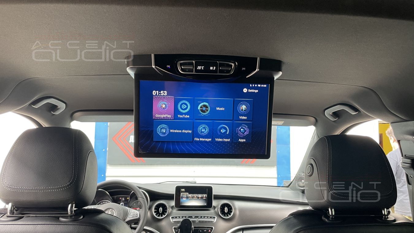 Потолочный монитор для пассажиров – новый функционал для Mercedes V-Class