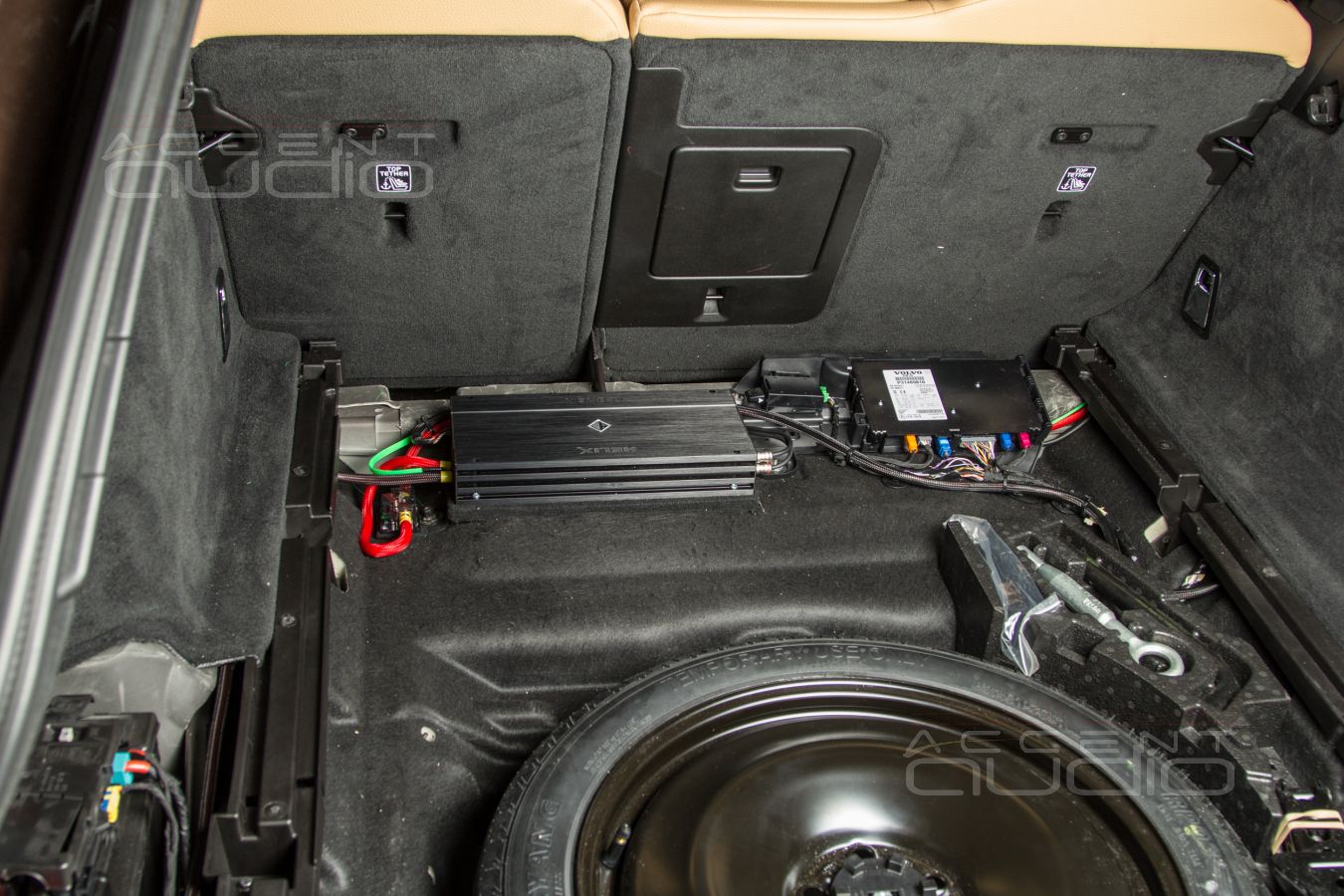 Полностью скрытый монтаж усилителей Helix в Volvo V90 Cross Country