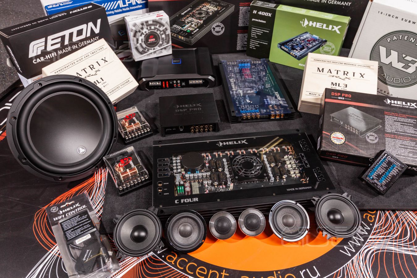 Проект аудиосистемы на компонентах BRAX, Helix, Eton, Dego, Alpine