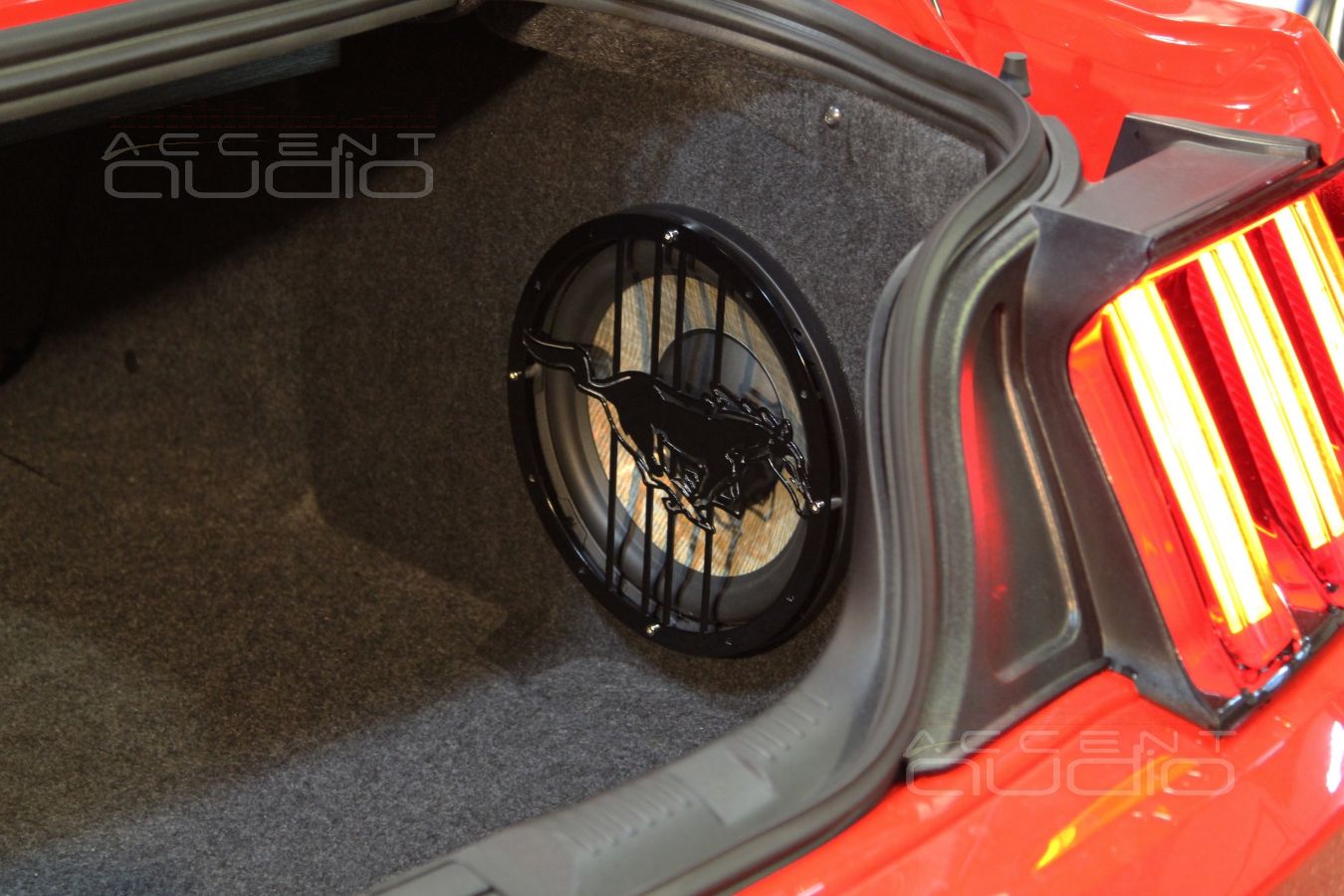 Сабвуфер стелс в Ford Mustang