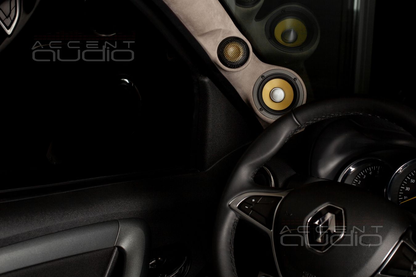 Подиумы для СЧ-ВЧ Focal KX в Renault Duster