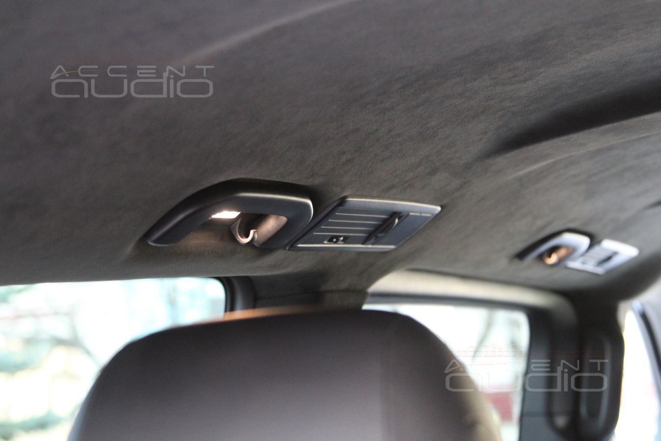 Перетяжка потолка в настоящую алькантару: темный, роскошный потолок в Vito