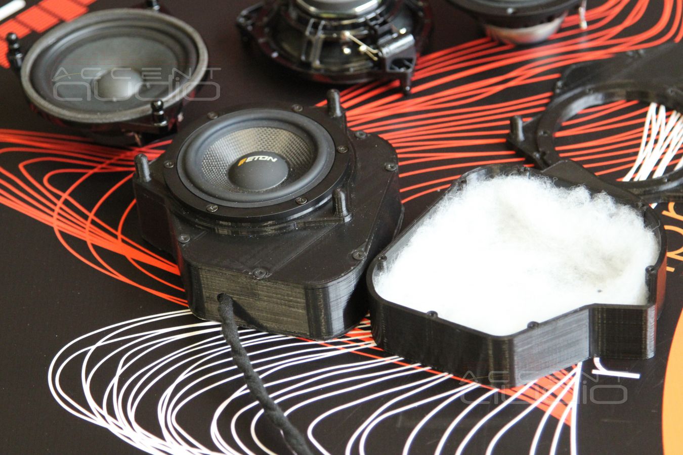 3D печать и установка среднечастотных Eton RSR 80 в Mercedes-Benz E Klasse W213