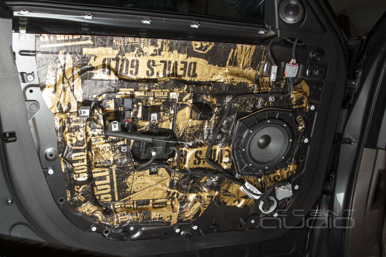 Аудиоподготовка дверей, установка мидбасовых динамиков Brax и SOAudio в Range Rover