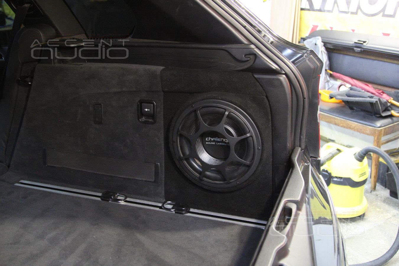 Сабвуфер стелс в BMW X5