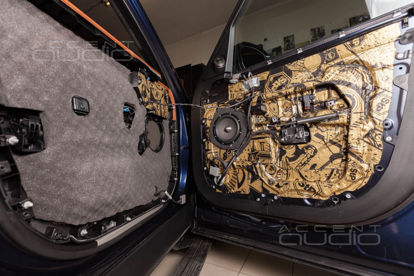 Установка мидбасовых динамиков BRAX Matrix ML6P в RangeRover Vogue и аудиоподготовка дверей