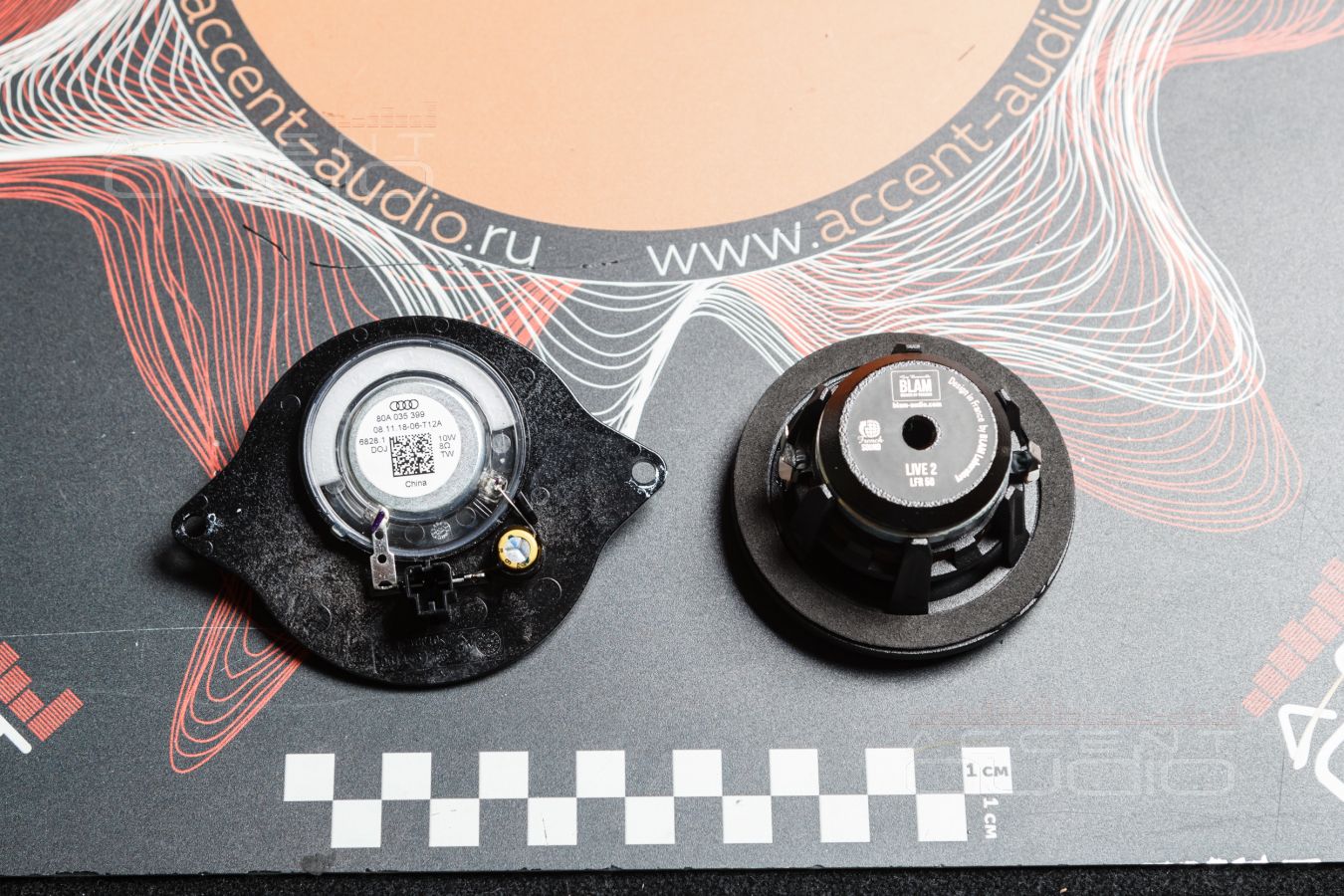Установка новых широкополосных излучателей BLAM в Audi Q5 штатно