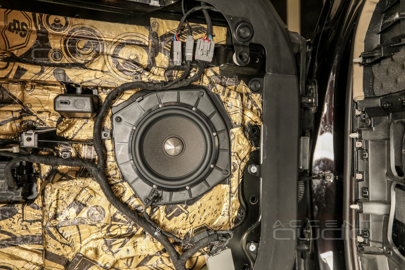 Аудиоподготовка передних дверей RangeRover и установка акустики Brax