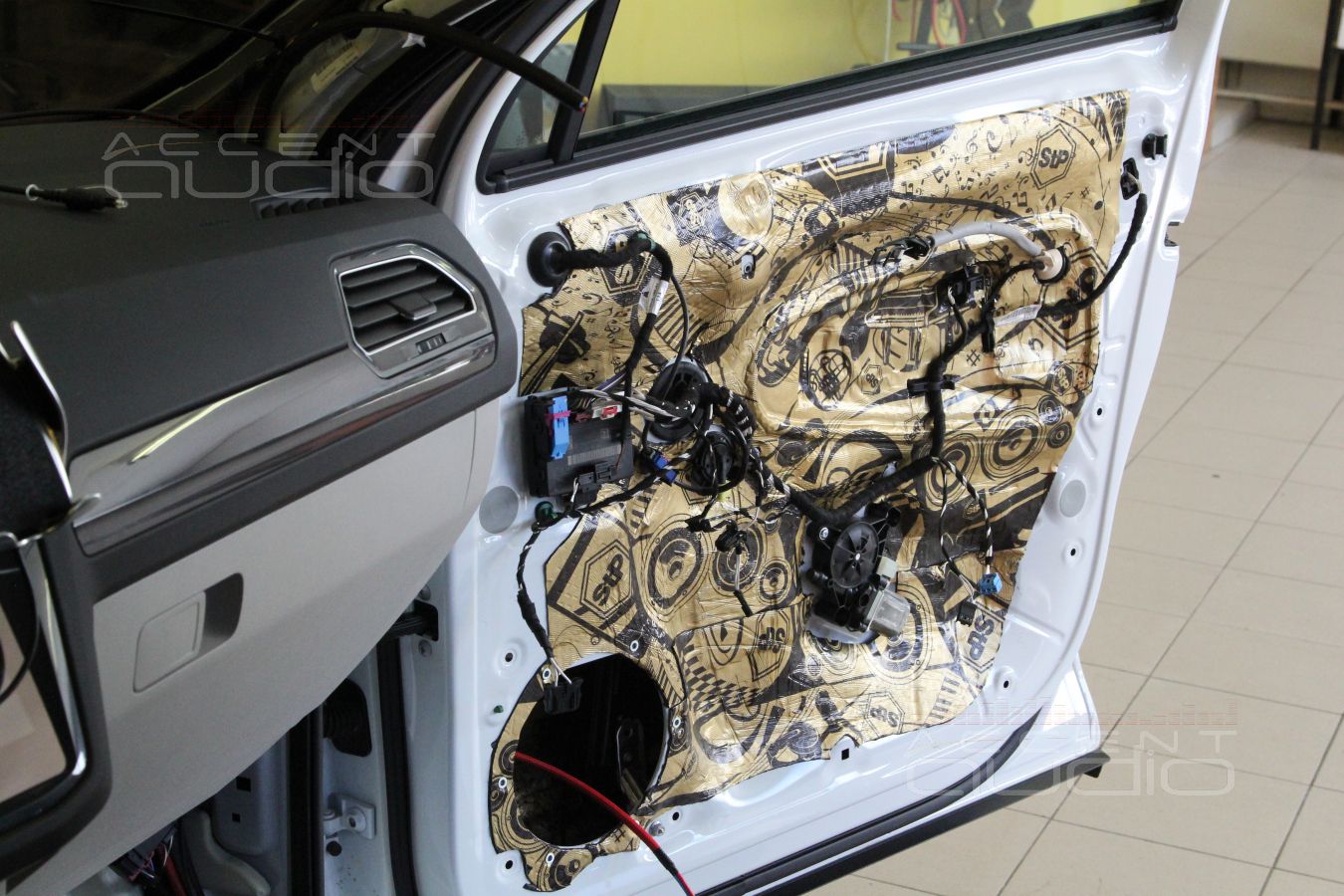 Аудиоподготовка дверей и установка мидбасовых излучателей Brax Matrix 6.1PP