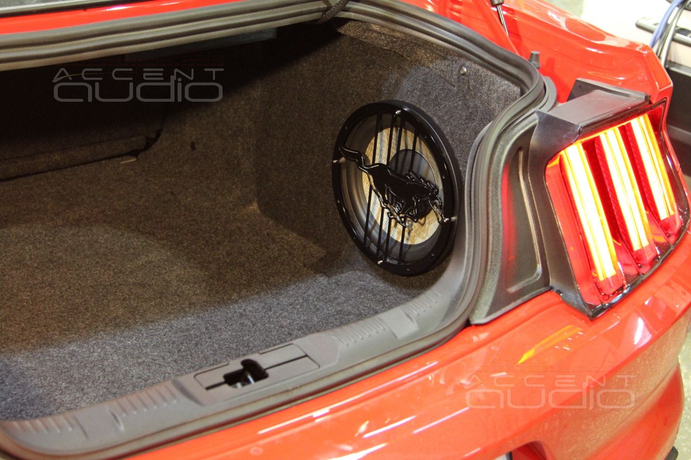 Сабвуфер стелс в Ford Mustang