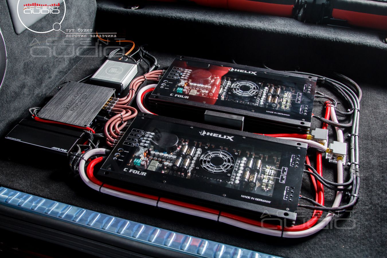 Установка Усилителей Helix, аудиопроцессора Helix и адаптера шины Most в Gelandewagen