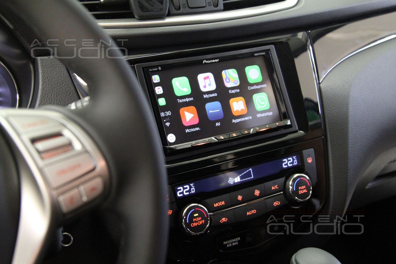 Замена штатной магнитолы в Qashqai на Pioneer AVH-Z5100BT 