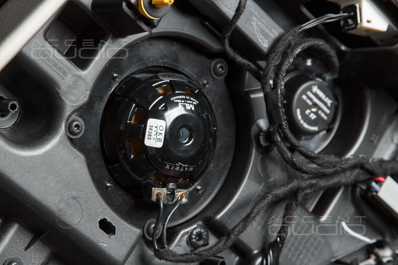 Среднечастотные излучатели Brax ML3 штатно в передних и в задних дверях Range Rover