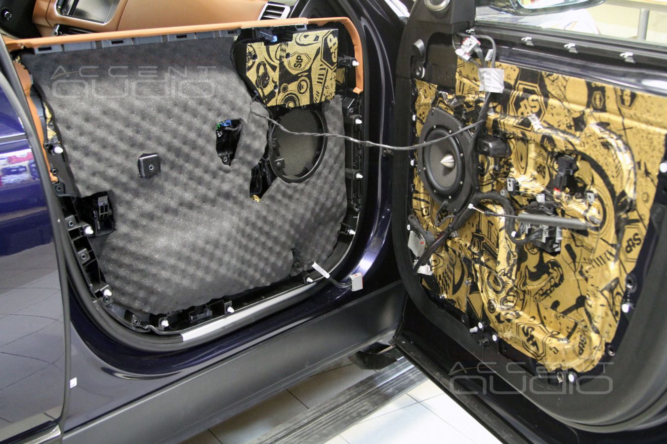 Установка мидбасовых динамиков BRAX Matrix ML6P в RangeRover Vogue и аудиоподготовка дверей