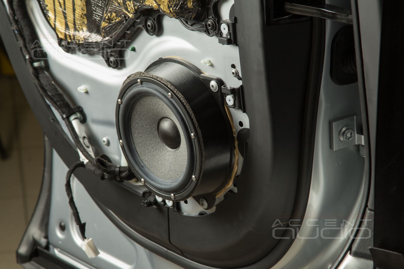 Аудиофильский мидбас Brax GL6 в дверях Range Rover 2024 штатно = домашняя плотность