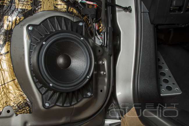 Комплект из двух подиумов для установки фронтальных 165 мм мидбасовых излучателей в Lexus LX570 2015-2022.