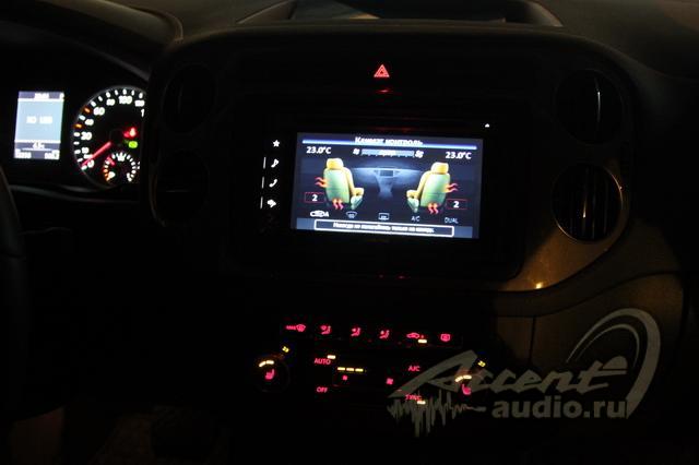 Отображение работы штатной системы парковки и климат-контроля на НЕштатной магнитоле в Volkswagen Tiguan 2013